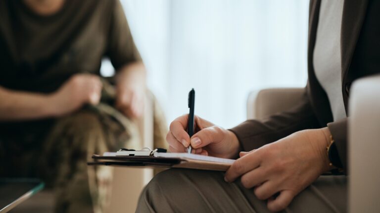 veteran is speaking with his lawyer