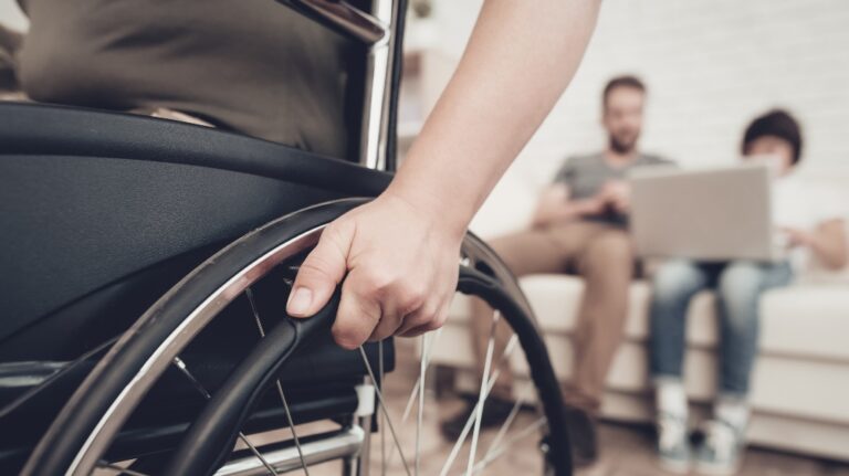 Disabled soldier in a wheelchair
