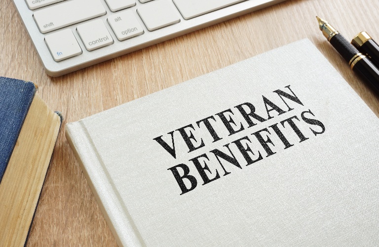 Book about Veteran Benefits on a desk