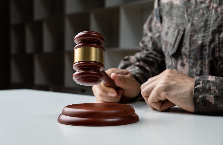 Veteran is holding judge's gavel