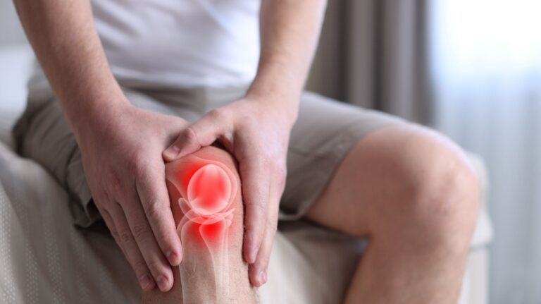 man suffering from knee pain